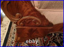 Exquisite ANTIQUE VICTORIAN Rose SOFA Hand CARVED WOOD Details Seats 2-3