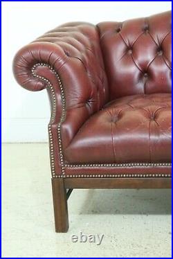 F32355EC Vintage Red Tufted Leather Chesterfield Sofa