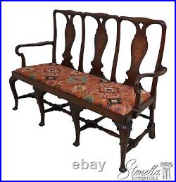 F62995EC Antique Inlaid Mahogany Queen Anne Style Settee