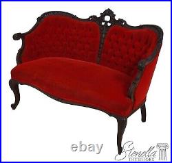 F64896EC Victorian French Style Carved Frame Upholstered Settee