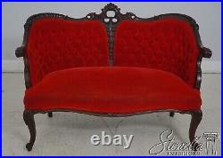 F64896EC Victorian French Style Carved Frame Upholstered Settee