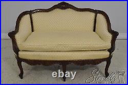 F65348EC Vintage French Louis XV Walnut Settee Loveseat