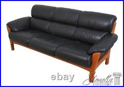 F65841EC EKORNES Danish Mid Century Modern Black Leather Sofa