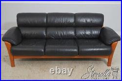 F65841EC EKORNES Danish Mid Century Modern Black Leather Sofa