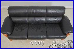 F65841EC EKORNES Danish Mid Century Modern Black Leather Sofa