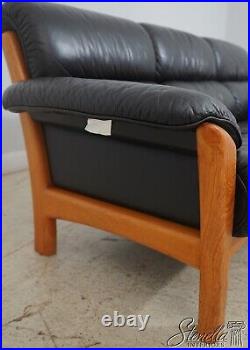 F65841EC EKORNES Danish Mid Century Modern Black Leather Sofa