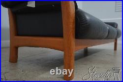 F65841EC EKORNES Danish Mid Century Modern Black Leather Sofa