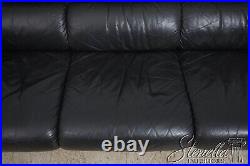 F65841EC EKORNES Danish Mid Century Modern Black Leather Sofa