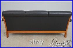 F65841EC EKORNES Danish Mid Century Modern Black Leather Sofa