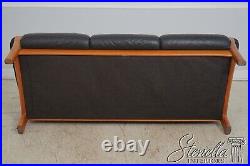 F65841EC EKORNES Danish Mid Century Modern Black Leather Sofa