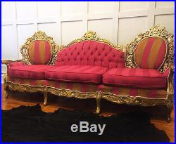 FREE SHIPPING Vintage victorian sofa ornately carved french settee