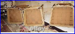 FRENCH ANTIQUE AUBUSSON 4 CHAIRS & MATCHING SOFA c. 1800's w SWAG DRAPES CHILDREN