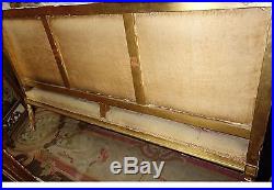 FRENCH ANTIQUE AUBUSSON 4 CHAIRS & MATCHING SOFA c. 1800's w SWAG DRAPES CHILDREN