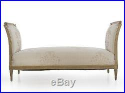 FRENCH ANTIQUE DAYBED Louis XVI Style Gray Painted Sofa, 19th Century