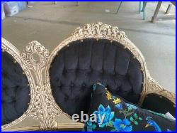 FRENCH Victorian SETTEE OUTRAGEOUS CARVINGS New FABRIC