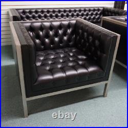 Fantastic Amsterdam Transitional sofa and 2 arm chairs antique silver and black