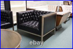 Fantastic Amsterdam Transitional sofa and 2 arm chairs antique silver and black