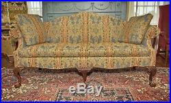 Fantastic Custom Made Chippendale Camel Back Sofa with Carved Ball and Claw Feet