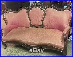 Fantastic Victorian Sofa Carved Floral Style For Reupholstering. Shipping Varies