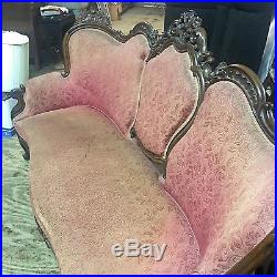 Fantastic Victorian Sofa Carved Floral Style For Reupholstering. Shipping Varies