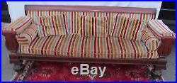 Federal Period Mahogany Tulip Carved Sofa Classical Grecian Revival Style
