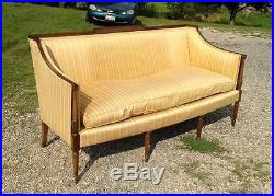 Federal Style Mahogany Upholstered Sofa Couch 1920 Vintage