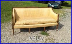 Federal Style Mahogany Upholstered Sofa Couch 1920 Vintage