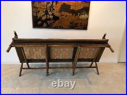 Ficks Reed MCM 1950s Bamboo & Rattan 3 Section Sofa