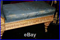 Fine 19th c. Carved Gilt Scroll End Chaise Longue