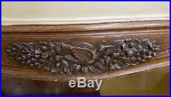 Fine Antique Victorian Hand Carved Walnut Tufted Sofa With Birds