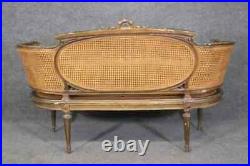 Fine Carved French Bronze Gilded Louis XVI Cane Settee Sofa