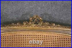 Fine Carved French Bronze Gilded Louis XVI Cane Settee Sofa
