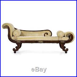 Fine Empire Mahogany and Ormolu Antique Recamier Sofa Canapé circa 19th Century