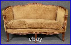 Fine French Louis XV Carved Walnut Settee Canape Sofa circa 1920