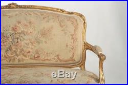 Fine French Louis XV Style Carved Giltwood Antique Canapé Sofa Settee c. 1900