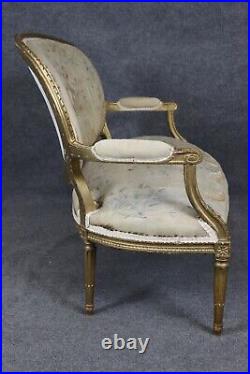 Fine Quality Giltwood Aubusson Upholstered French Louis XVI Style Settee