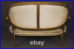 Fine Quality Giltwood Aubusson Upholstered French Louis XVI Style Settee