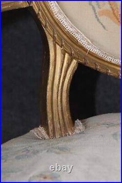 Fine Quality Giltwood Aubusson Upholstered French Louis XVI Style Settee