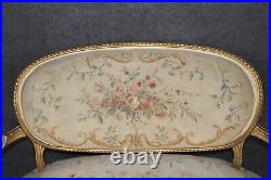 Fine Quality Giltwood Aubusson Upholstered French Louis XVI Style Settee