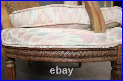 Finely Antique Carved French Louis XV Walnut and Cane Upholstered Settee Canape