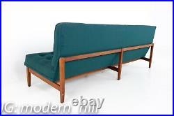 Florence Knoll Mid Century Parallel Bar Walnut Green Daybed Slipper sofa mcm