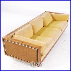 Founders Mid Century Cane and Walnut Sofa