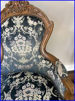 French Antique Louis XV Sofa Vintage Salon Style Large