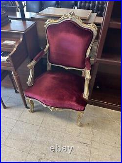 French Chair Antique Louis XV Red/Gold