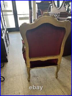 French Chair Antique Louis XV Red/Gold