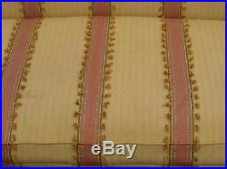 French Country Federal Camel Back Striped Sofa Couch