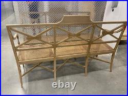 French Country Golden Caned Settee