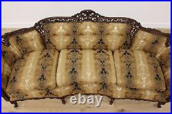 French Design Vintage Carved Birch Sofa or Couch, Flowers #48353