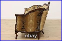 French Design Vintage Carved Birch Sofa or Couch, Flowers #48353