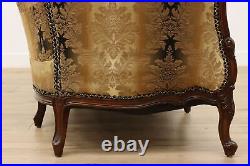 French Design Vintage Carved Birch Sofa or Couch, Flowers #48353